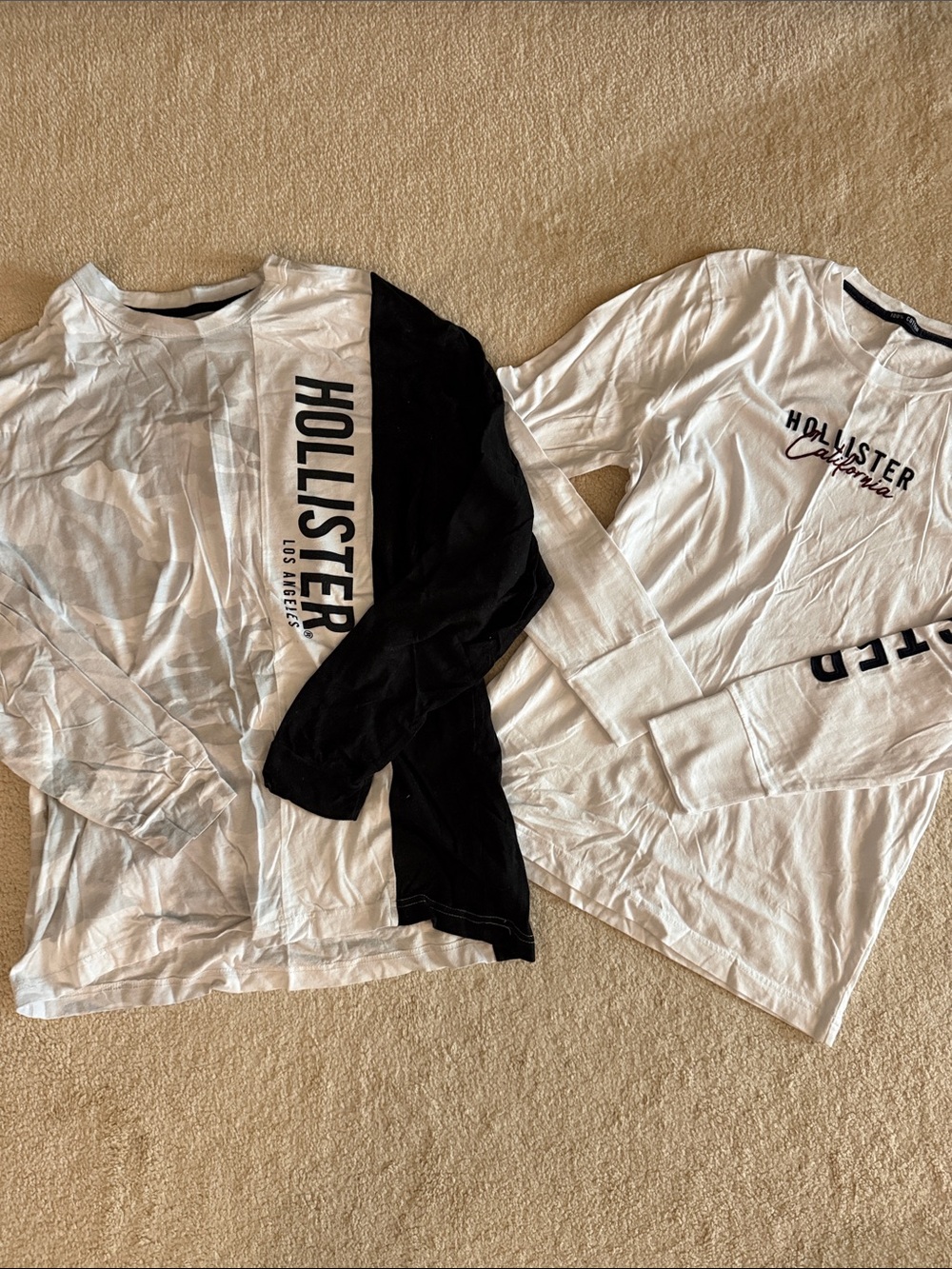 Hollister Mens 100% Cotton Longsleeve Bundle of 2